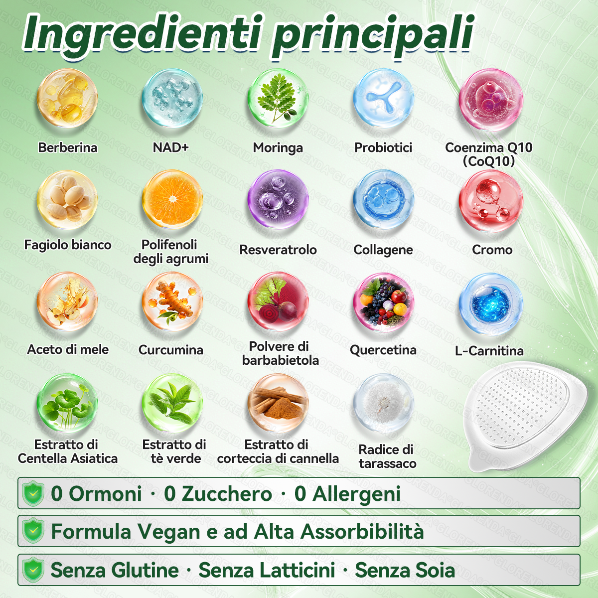 𝐆𝐋𝐎𝐑𝐄𝐍𝐃𝐀® 𝐌𝐨𝐫𝐢𝐧𝐠𝐚 · 𝐁𝐞𝐫𝐛𝐞𝐫𝐢𝐧𝐞 × 𝐍𝐀𝐃+ 𝟏𝟎-𝐢𝐧-𝟏 𝐂𝐞𝐫𝐨𝐭𝐭𝐨 𝐀𝐯𝐚𝐧𝐳𝐚𝐭𝐨 𝐍𝐚𝐧𝐨 𝐌𝐢𝐜𝐫𝐨𝐧𝐞𝐞𝐝𝐥𝐞 (𝐒𝐨𝐥𝐨 𝐮𝐧𝐚 𝐯𝐨𝐥𝐭𝐚 𝐚𝐥 𝐠𝐢𝐨𝐫𝐧𝐨, 𝐜𝐚𝐦𝐛𝐢𝐚𝐦𝐞𝐧𝐭𝐢 𝐯𝐢𝐬𝐢𝐛𝐢𝐥𝐢 𝐢𝐧 𝟕 𝐠𝐢𝐨𝐫𝐧𝐢) 𝐏𝐞𝐫 𝐨𝐛𝐞𝐬𝐢𝐭à, 𝐩𝐞𝐥𝐥𝐞 𝐫𝐢𝐥𝐚𝐬𝐬𝐚𝐭𝐚, 𝐝𝐢𝐚𝐛𝐞𝐭𝐞, 𝐚𝐩𝐧𝐞𝐚 𝐧𝐨𝐭𝐭𝐮𝐫𝐧𝐚, 𝐩𝐫𝐨𝐛𝐥𝐞𝐦𝐢 𝐚𝐫𝐭𝐢𝐜𝐨𝐥𝐚𝐫𝐢 𝐞 𝐦𝐨𝐥𝐭𝐨 𝐚𝐥𝐭𝐫𝐨